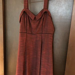 Red and black business casual dress